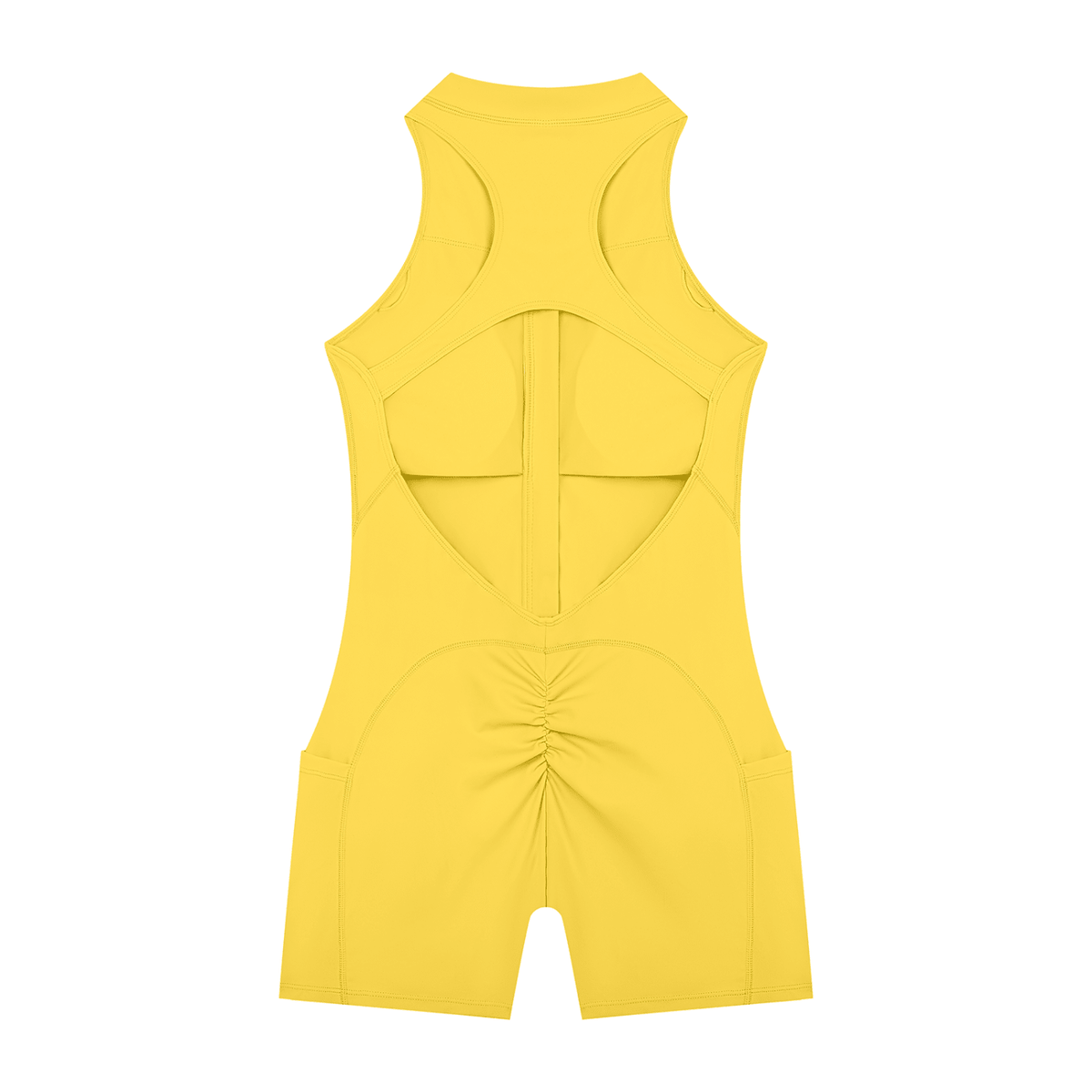 Tutina Yoga Donna con Zip a Quarto – Senza Maniche, Bodycon