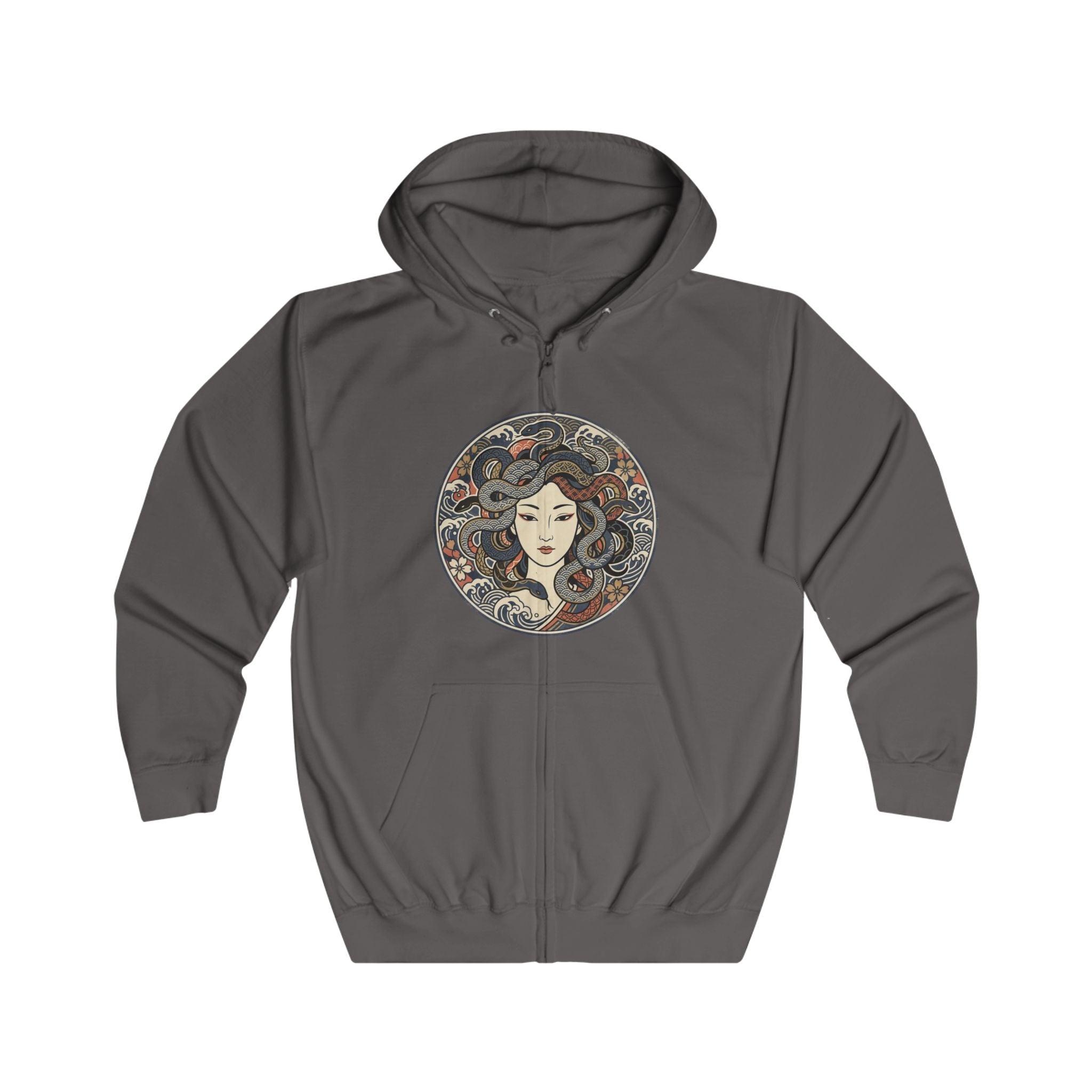 Medusa Art Nouveau Zip Hoodie — Felpa con Zip Grafica