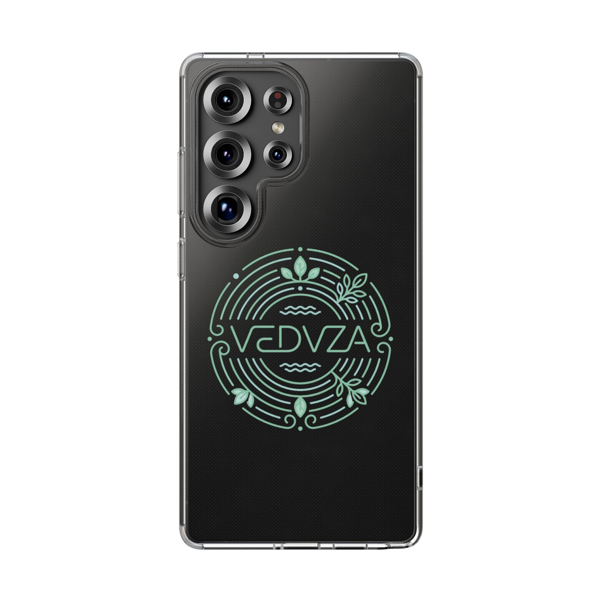 Cover Trasparente Anti-Urto — Design Glow Mint Mandala "VEDVZA"