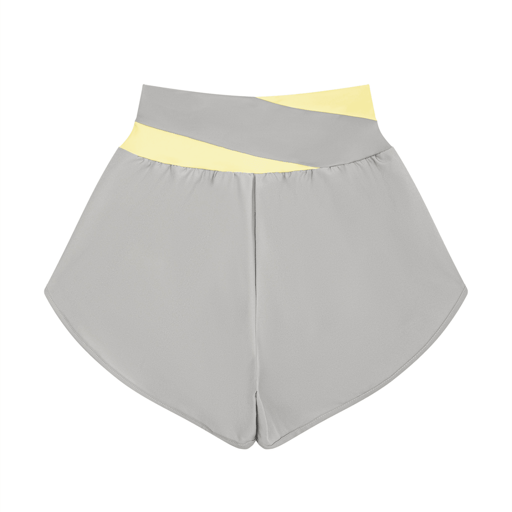 Pantaloncini Yoga Donna con Inserti – Vita Alta, Bicolore