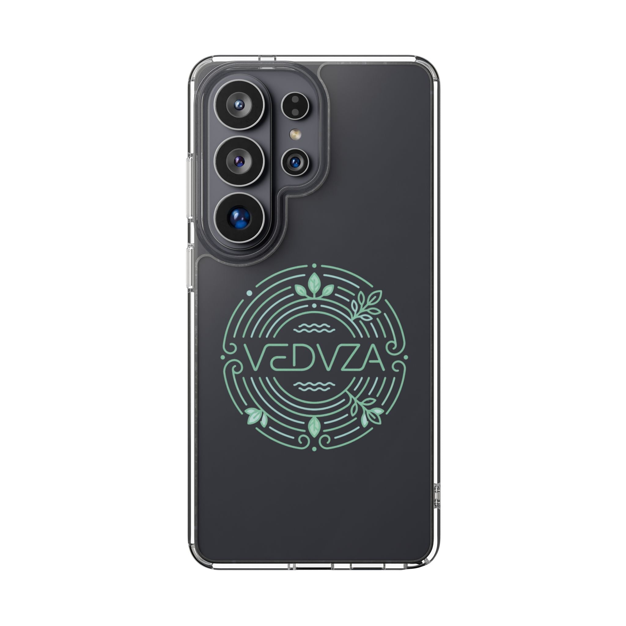 Cover Trasparente Anti-Urto — Design Glow Mint Mandala "VEDVZA"