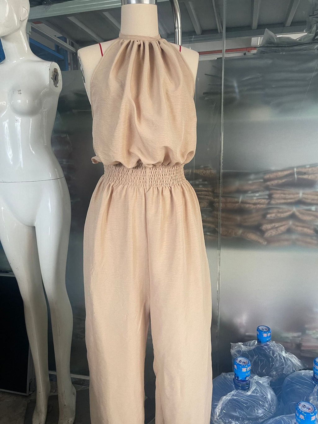 Salopette Donna Wide-Leg – Stile Workwear Retrò, Vita Elastica