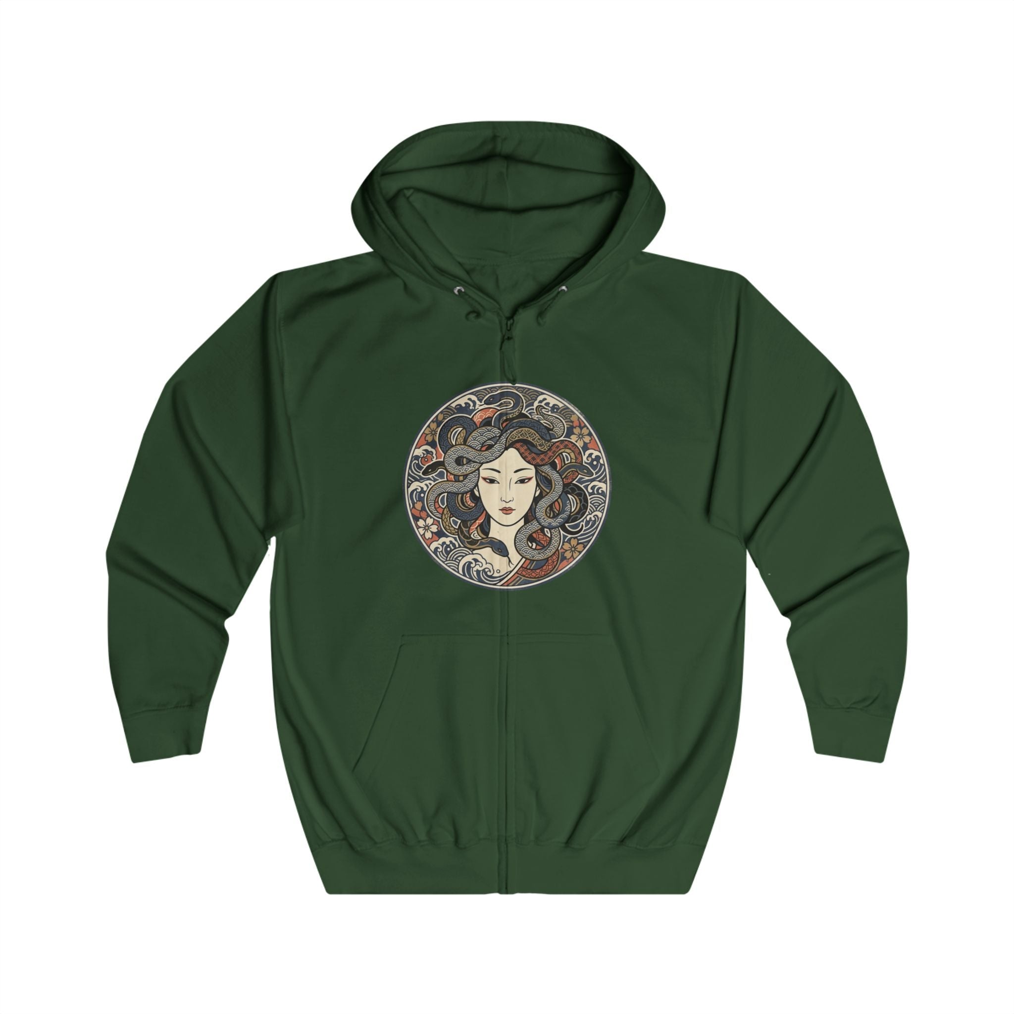 Medusa Art Nouveau Zip Hoodie — Felpa con Zip Grafica