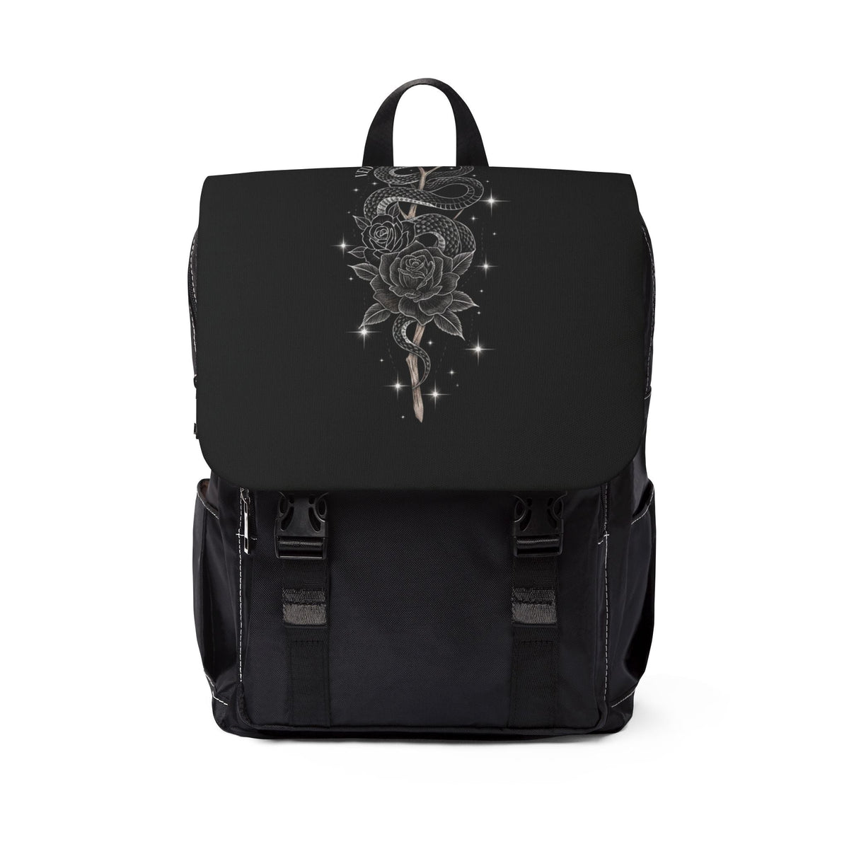 Zaino Black Rose & Snake — Zaino a Tracolla Gotico Casual