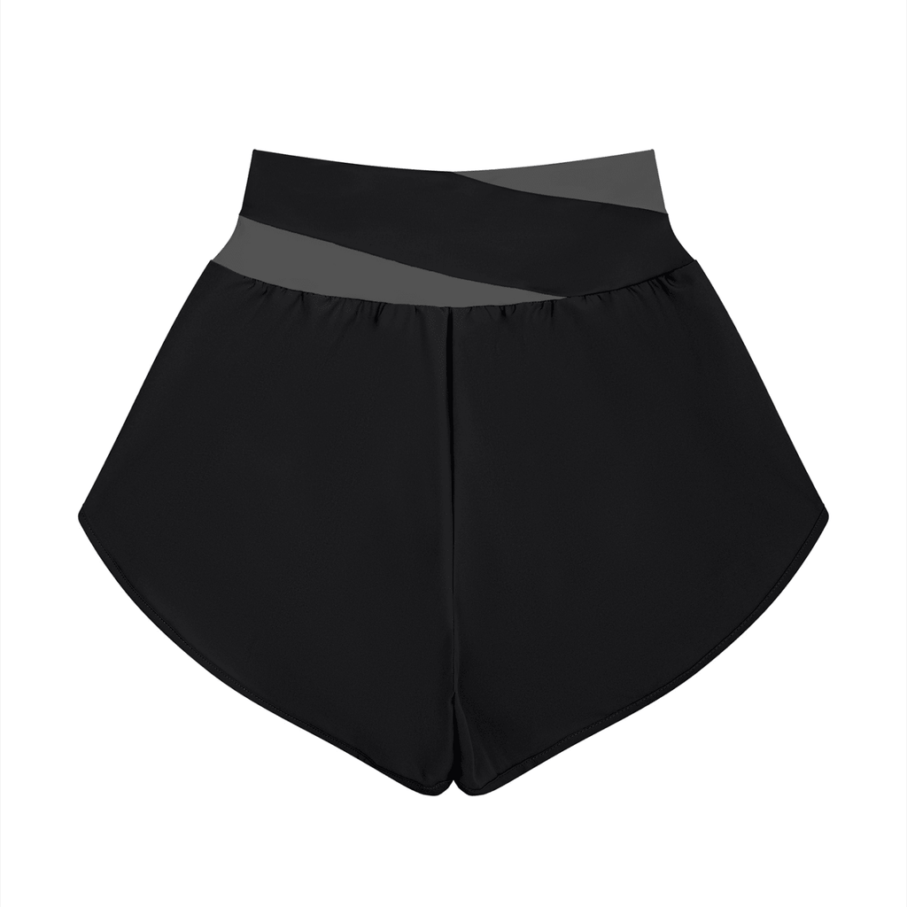Pantaloncini Yoga Donna con Inserti – Vita Alta, Bicolore