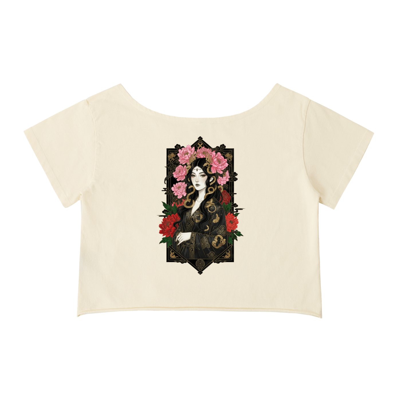 Medusa Sakura Tee — Off-Shoulder Dark Edition
