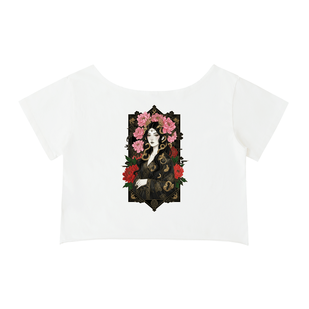Medusa Sakura Tee — Off-Shoulder Dark Edition
