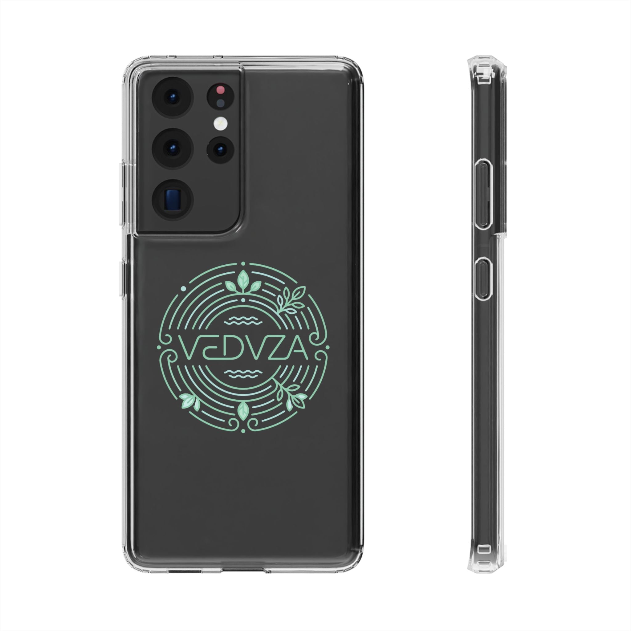 Cover Trasparente Anti-Urto — Design Glow Mint Mandala "VEDVZA"