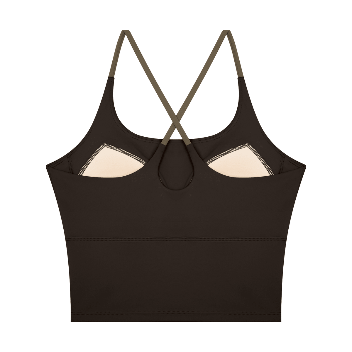 Canotta Yoga Donna Color Block – Scollo U, Crop, con Reggiseno Integrato