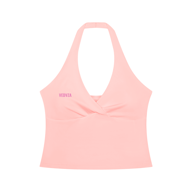 Top corto yoga da donna con scollo incrociato