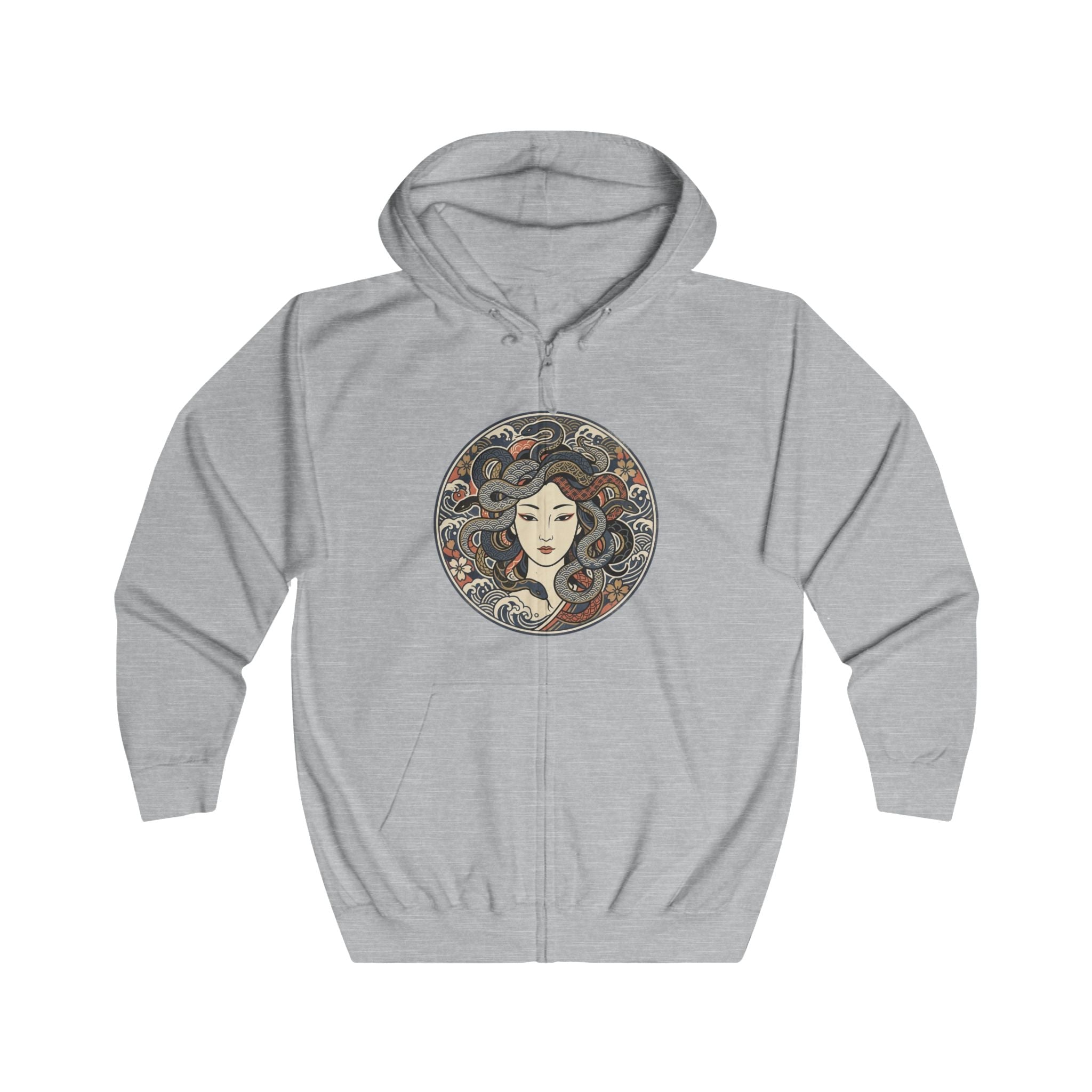 Medusa Art Nouveau Zip Hoodie — Felpa con Zip Grafica
