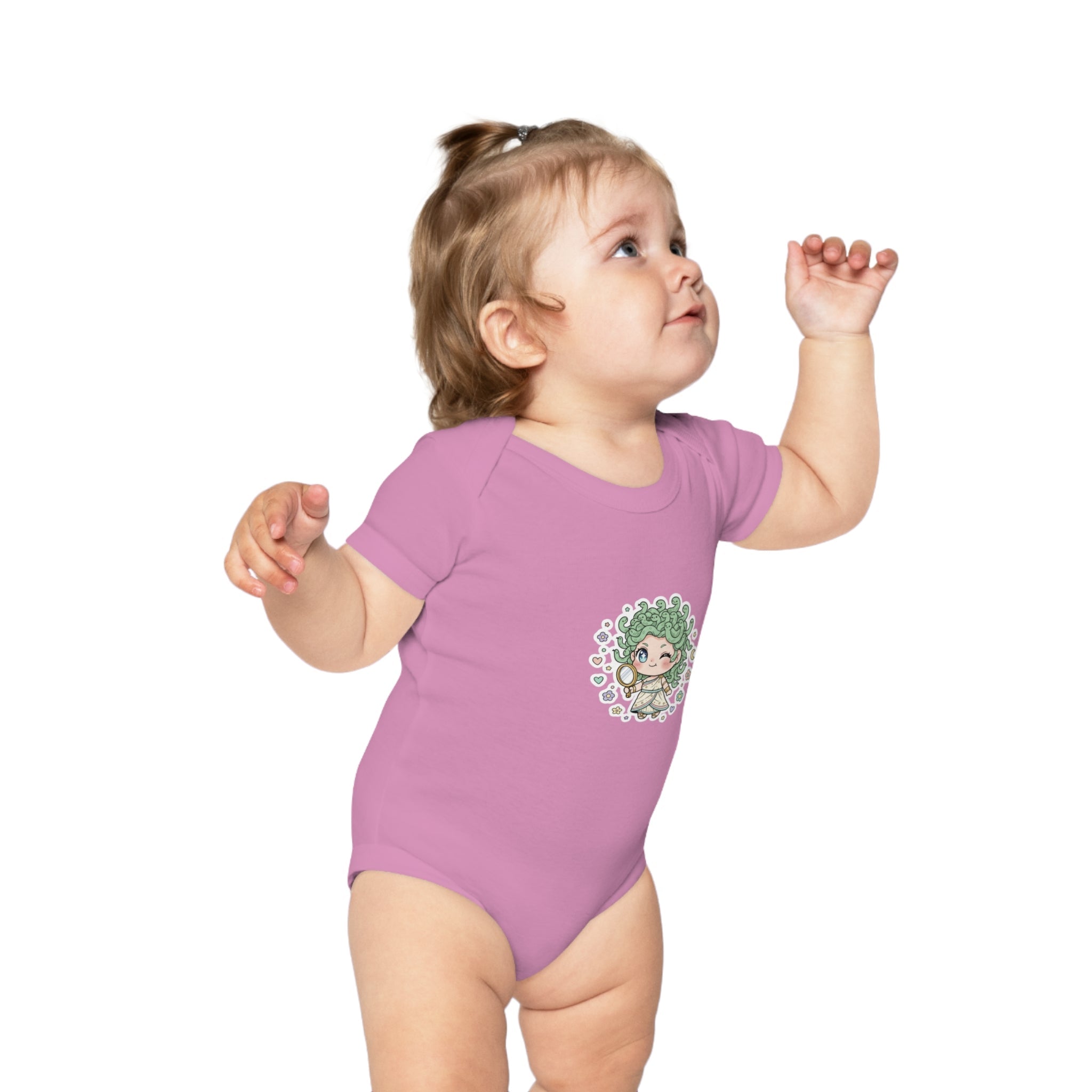 Body Neonato Verde con la piccola Meddy  – Tutina Infant in Cotone Pettinato Organico