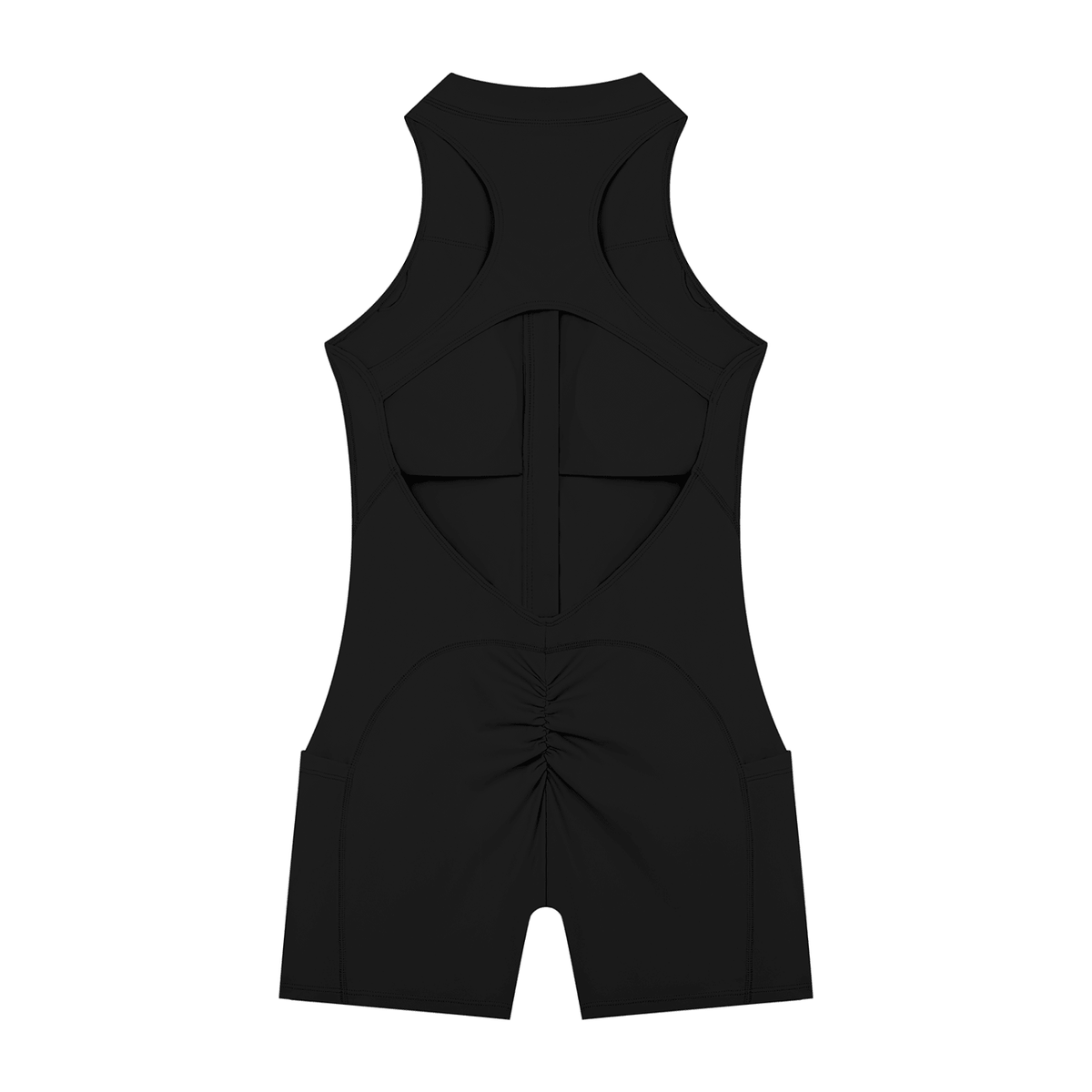 Tutina Yoga Donna con Zip a Quarto – Senza Maniche, Bodycon
