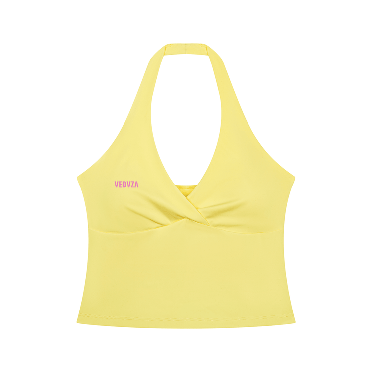 Top corto yoga da donna con scollo incrociato