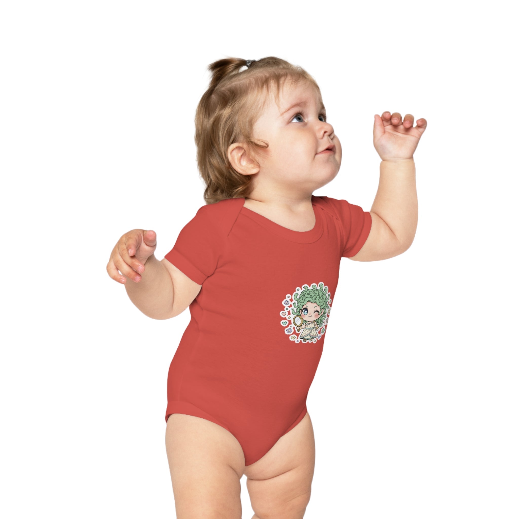 Body Neonato Verde con la piccola Meddy  – Tutina Infant in Cotone Pettinato Organico