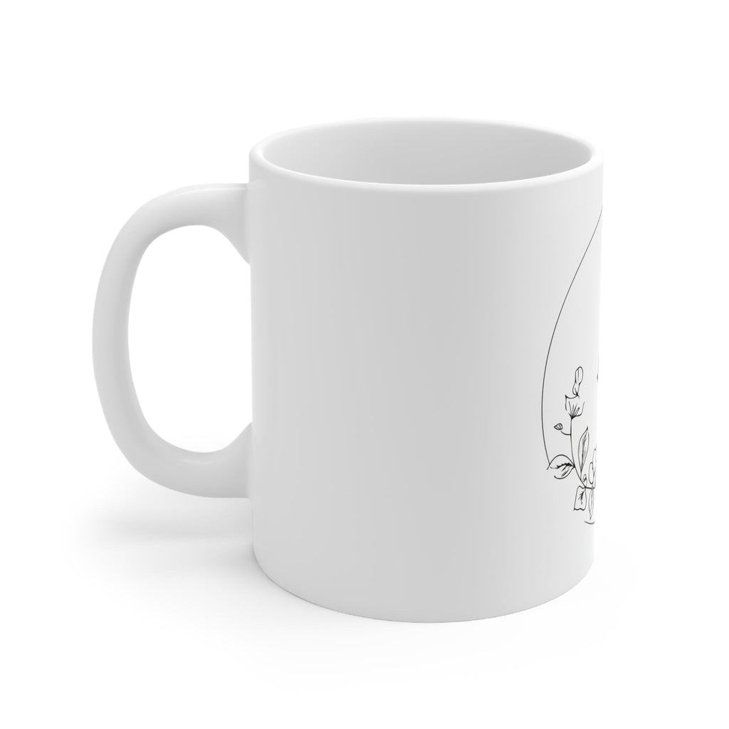 Tazza in Ceramica Bianca √EDVZA°• — Decorazione Floreale 11oz & 15oz