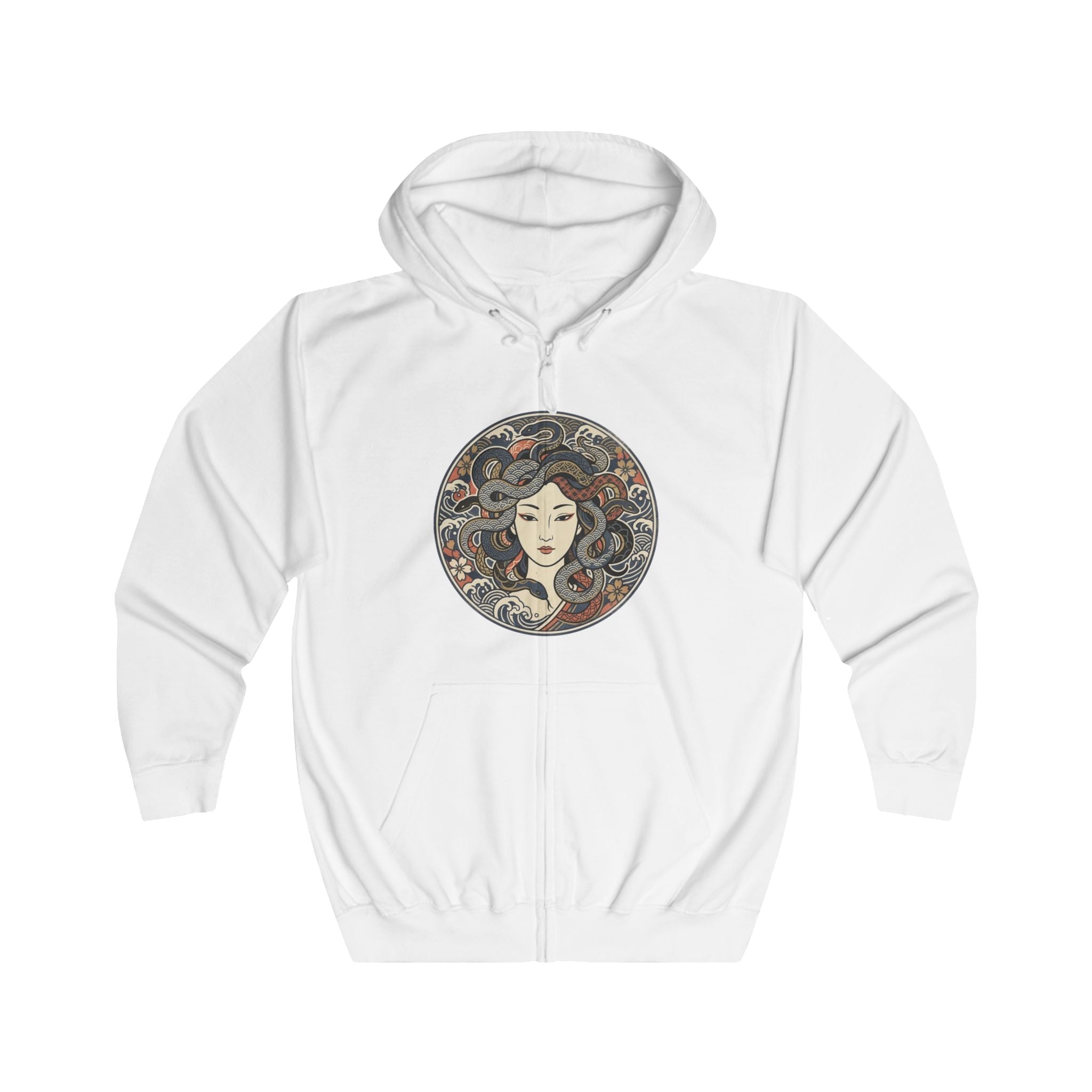 Medusa Art Nouveau Zip Hoodie — Felpa con Zip Grafica