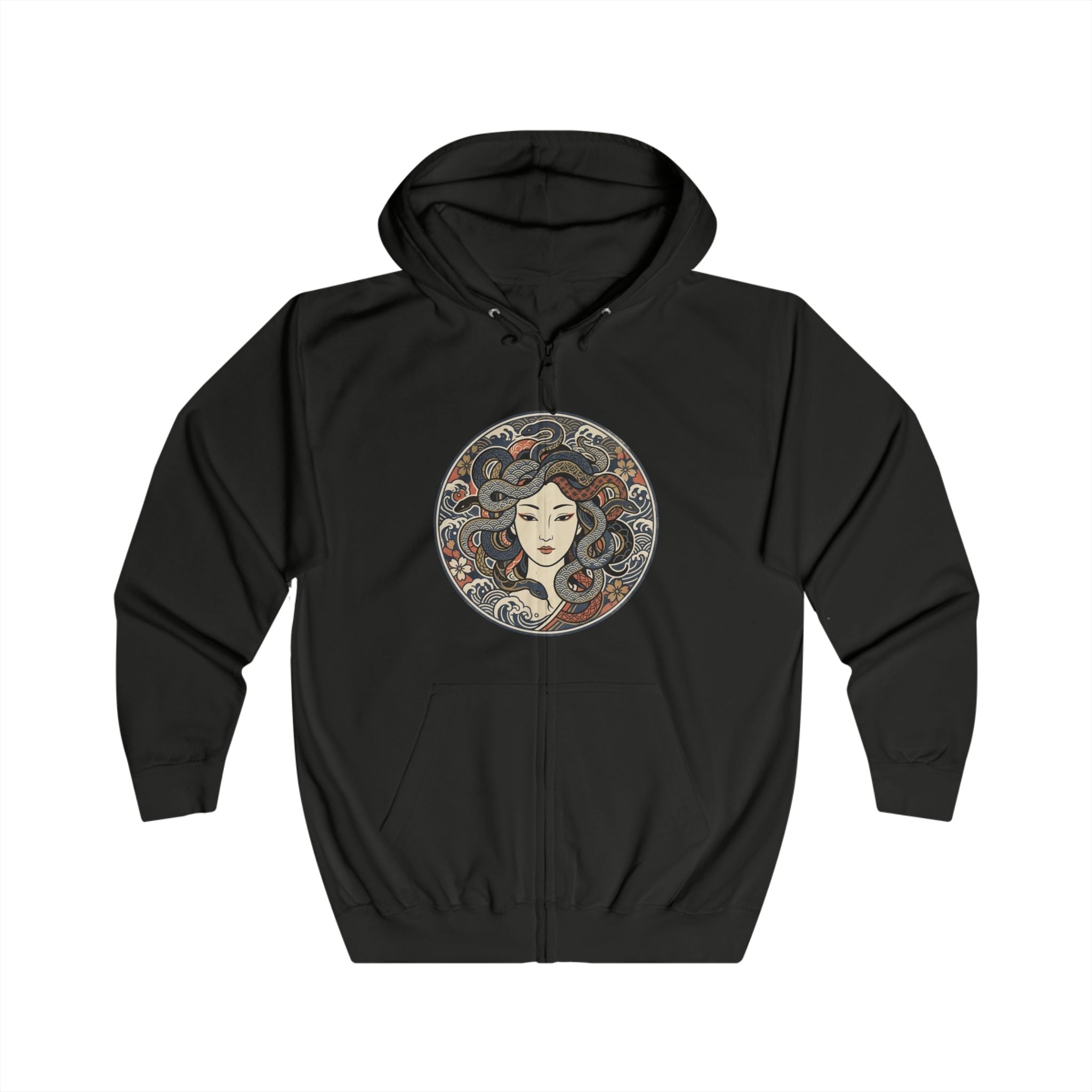 Medusa Art Nouveau Zip Hoodie — Felpa con Zip Grafica