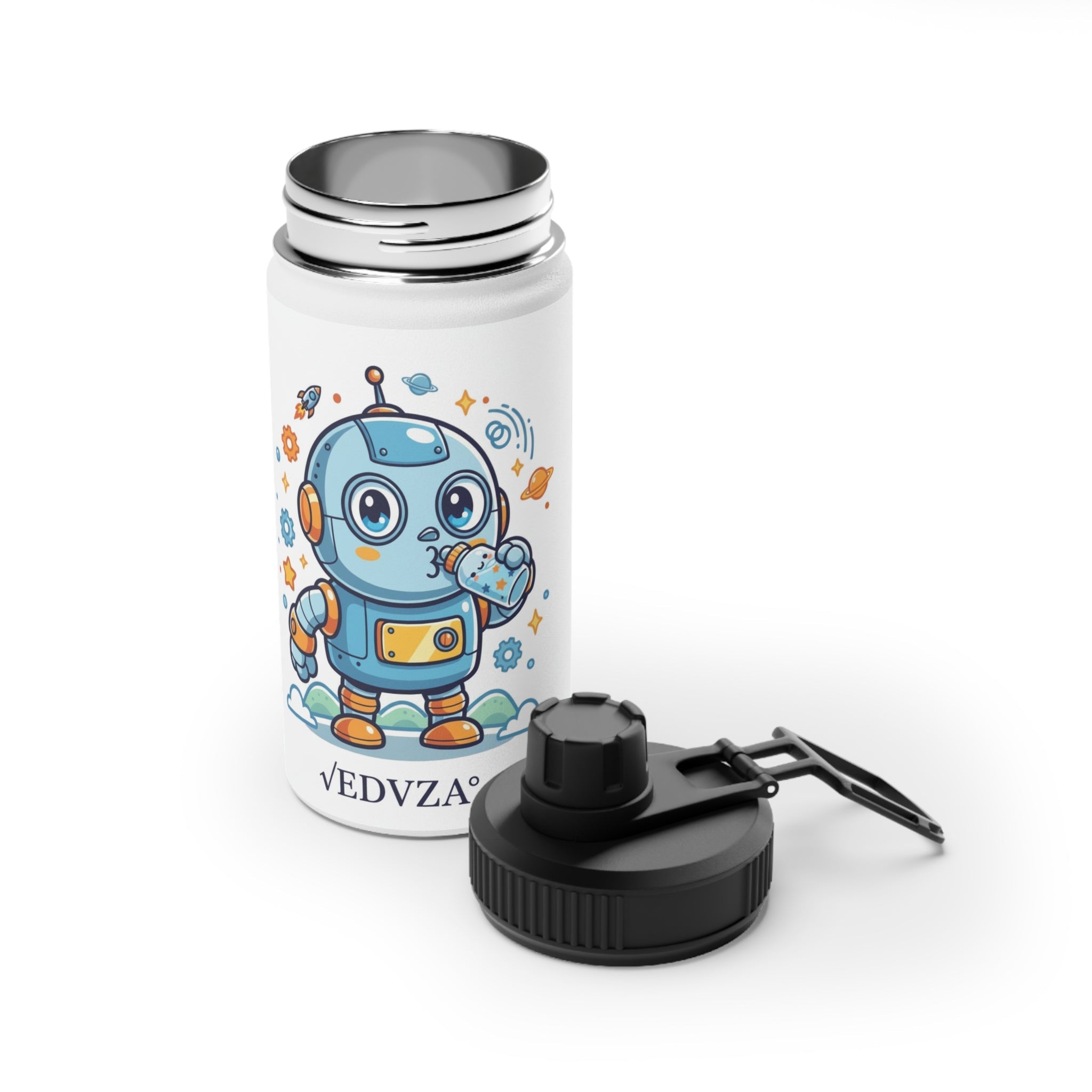 Borraccia Bambini √eddy Space Bot — Acciaio Inox con Tappo Sportivo