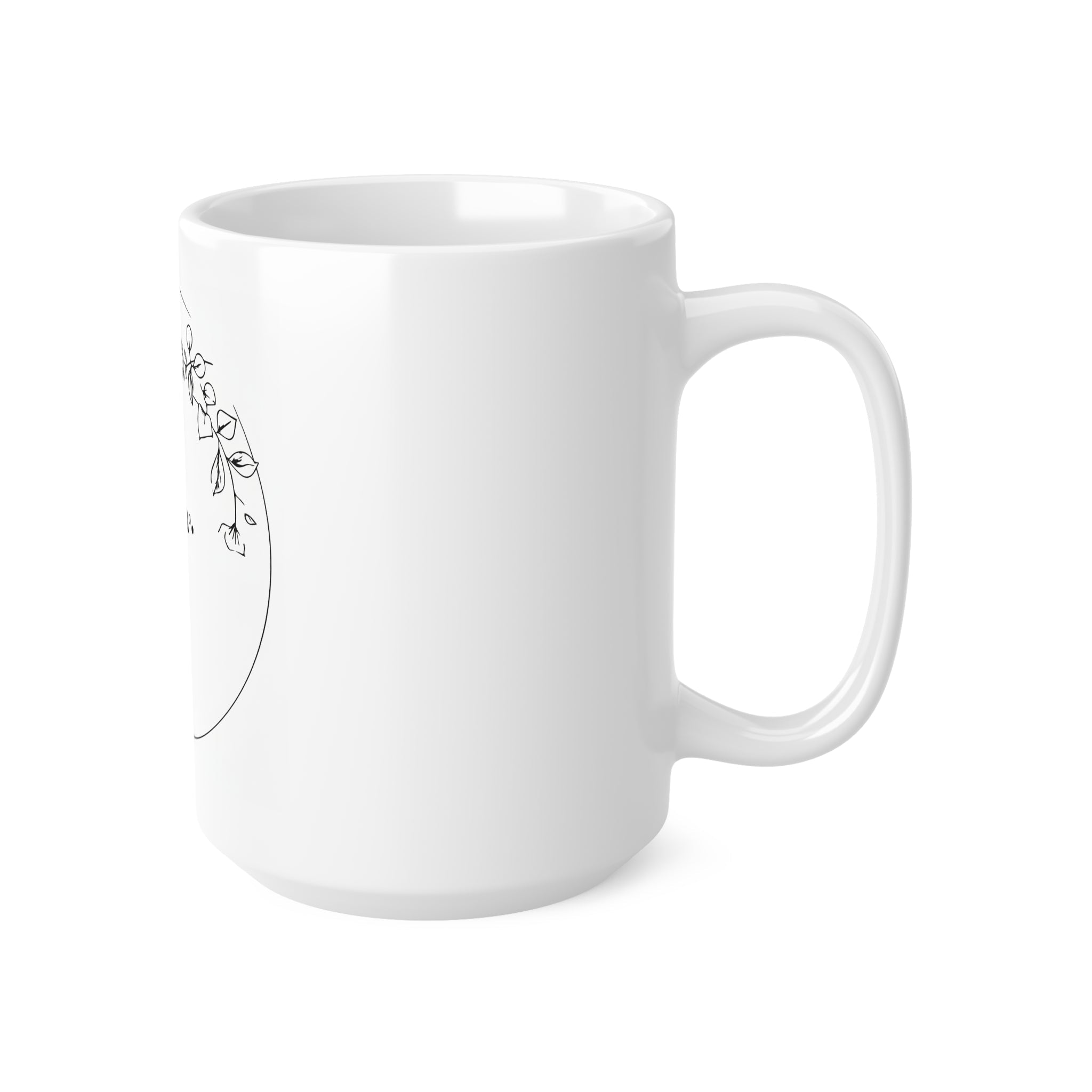 Tazza in Ceramica Bianca √EDVZA°• — Decorazione Floreale 11oz & 15oz