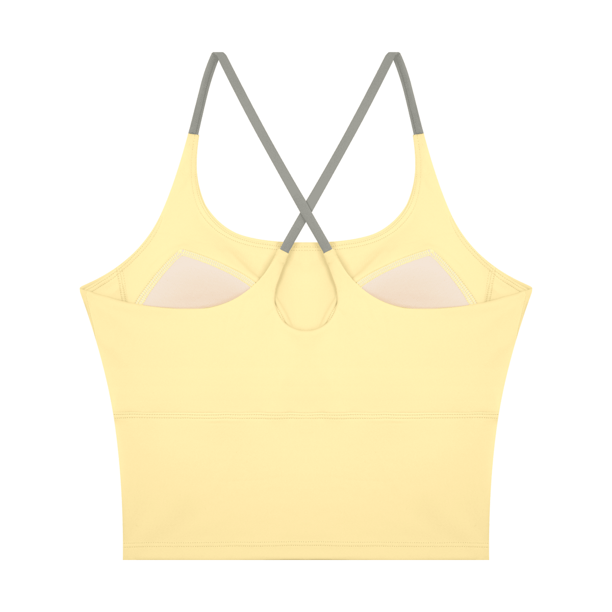 Canotta Yoga Donna Color Block – Scollo U, Crop, con Reggiseno Integrato