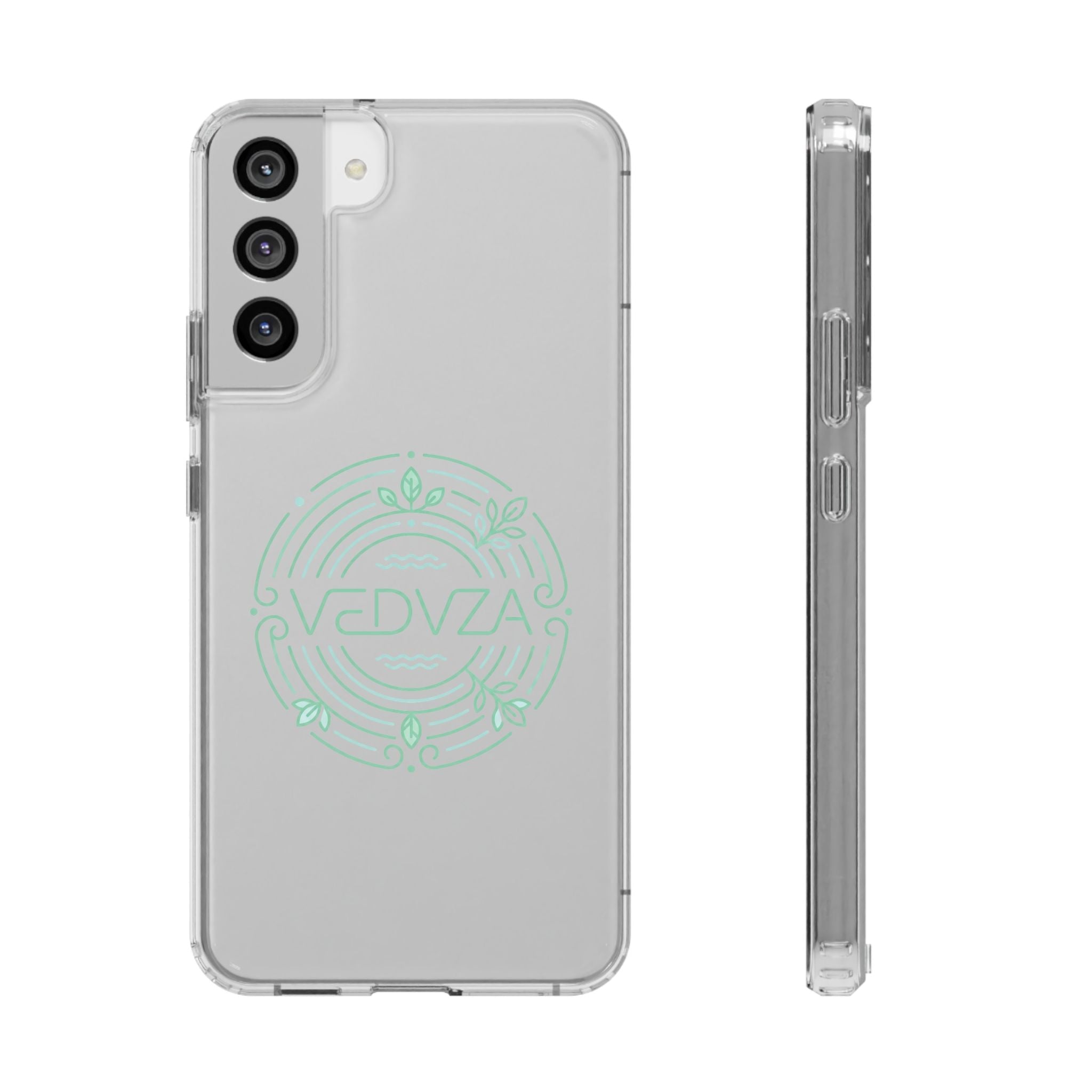 Cover Trasparente Anti-Urto — Design Glow Mint Mandala "VEDVZA"