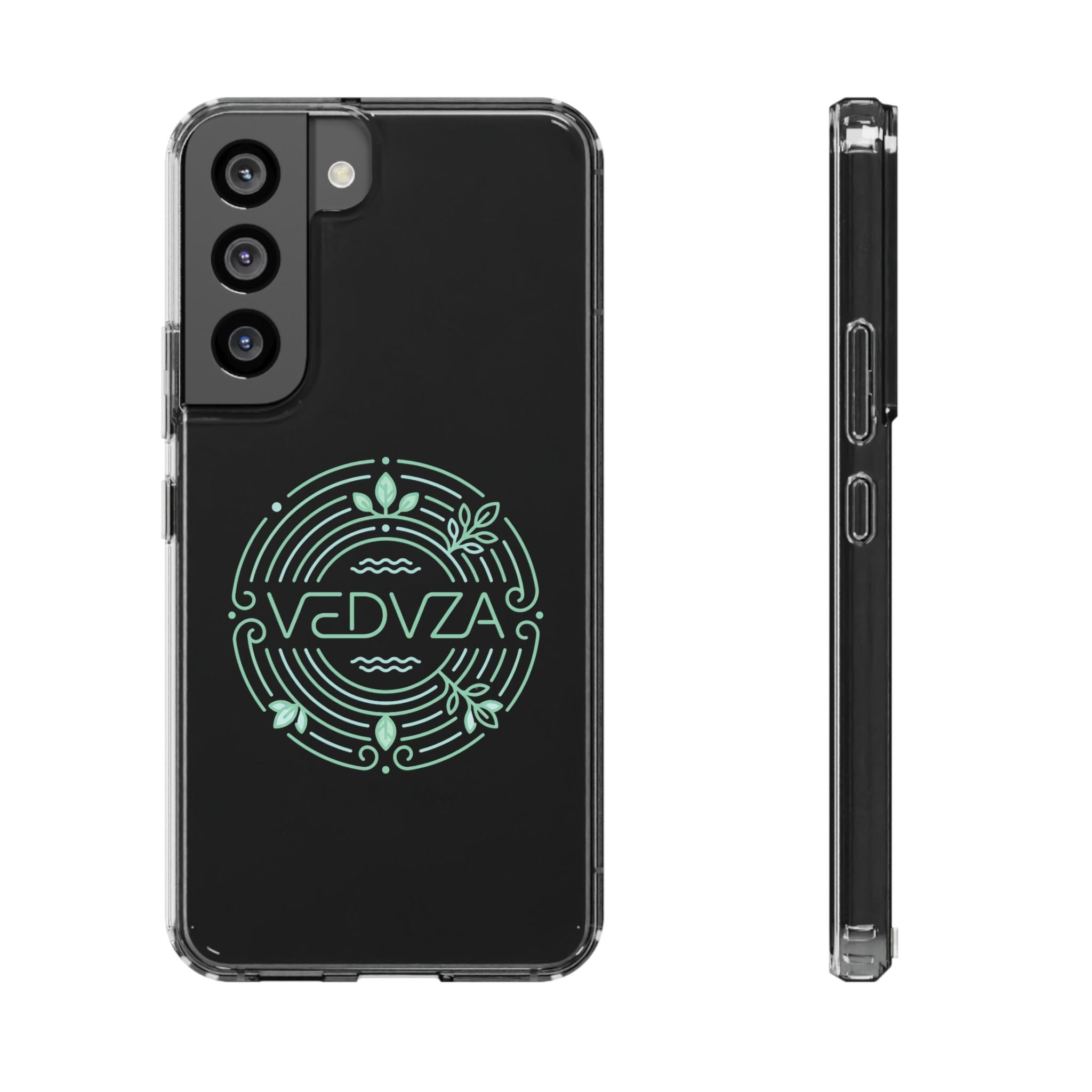 Cover Trasparente Anti-Urto — Design Glow Mint Mandala "VEDVZA"