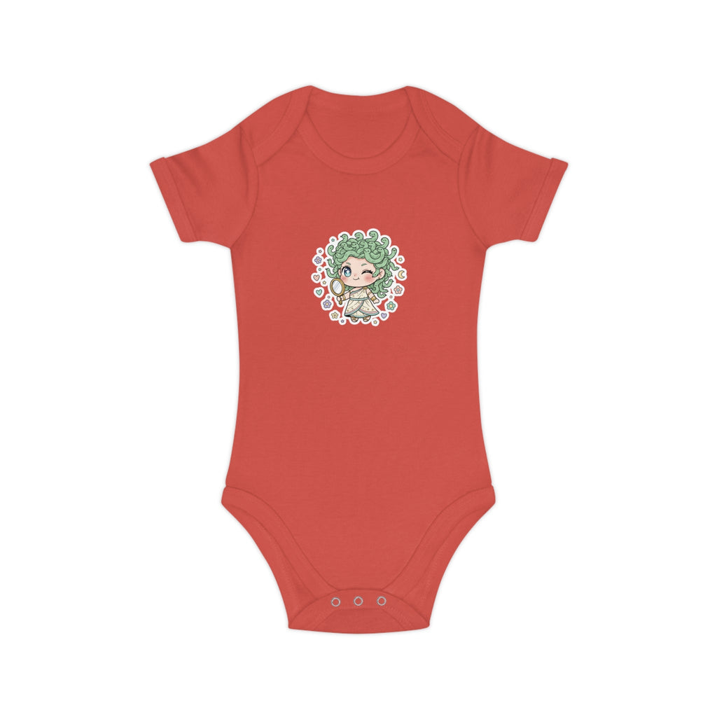 Body Neonato Verde con la piccola Meddy  – Tutina Infant in Cotone Pettinato Organico