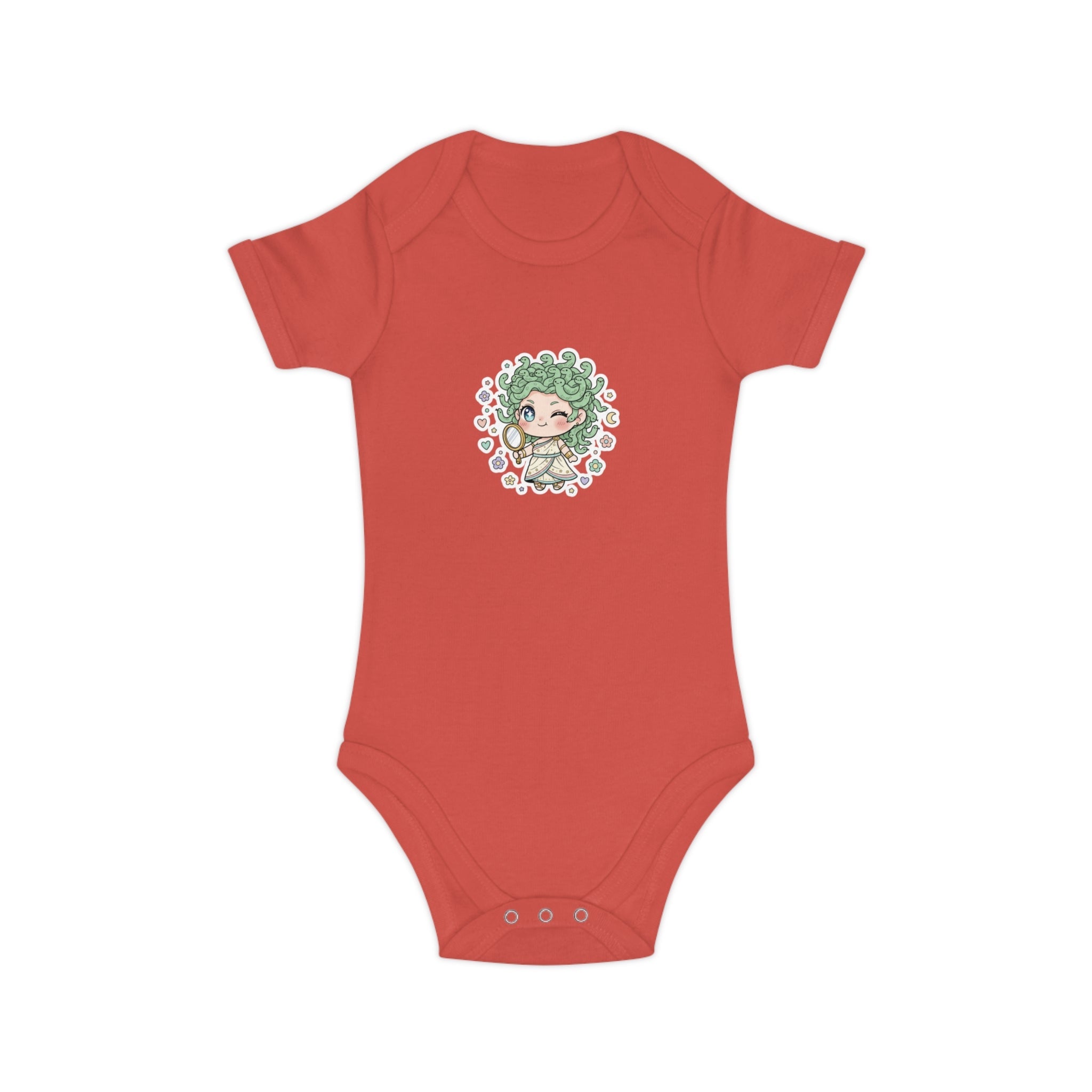 Body Neonato Verde con la piccola Meddy  – Tutina Infant in Cotone Pettinato Organico