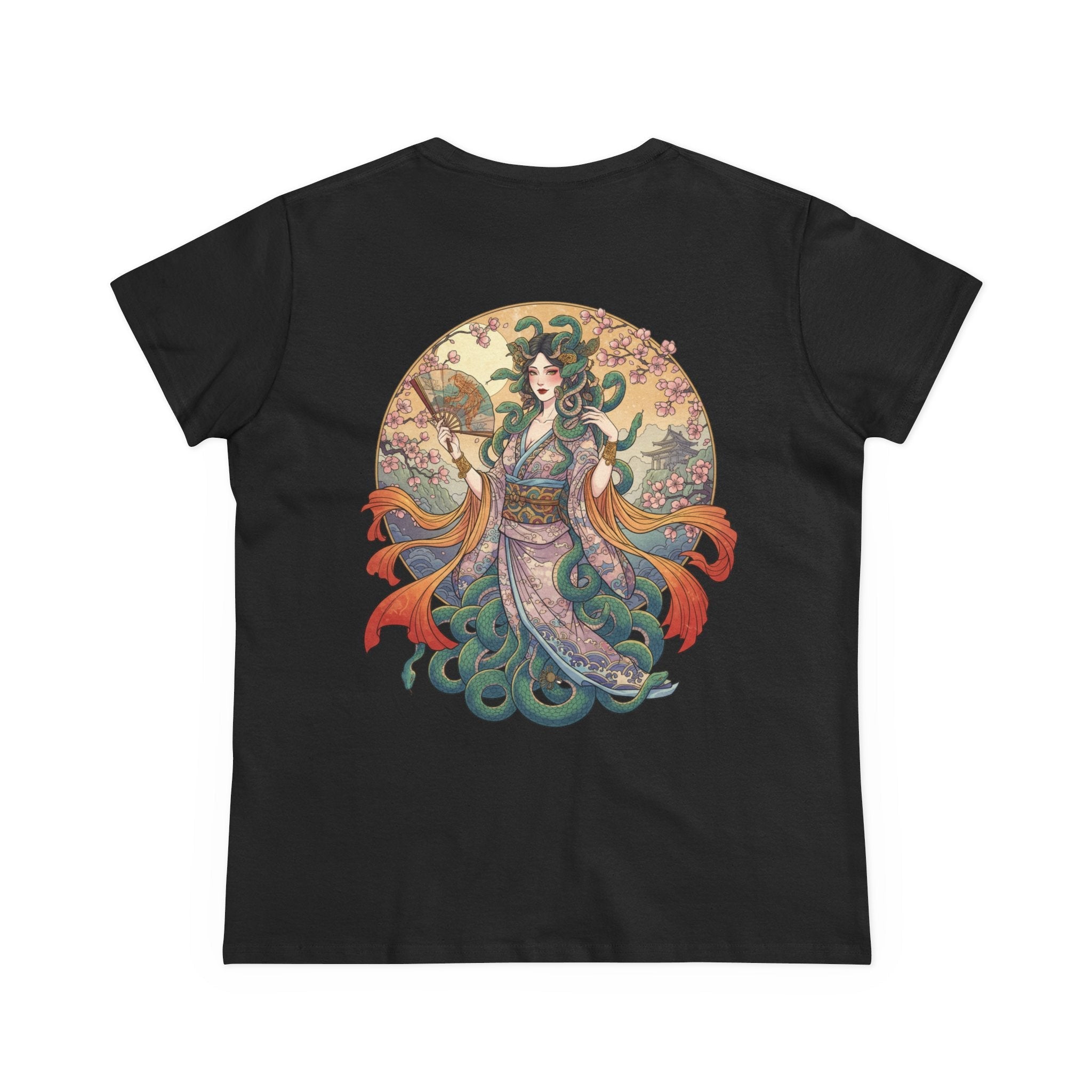 T-Shirt Grafica Dea Giapponese Nure-onna — Arte Mitologica della Donna Serpente