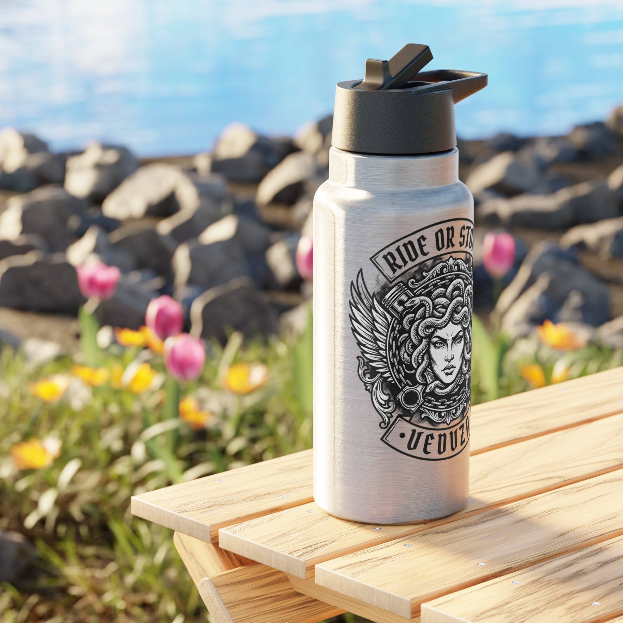 Borraccia Biker Medusa VEDVZA°• — Ride or Stone 32oz
