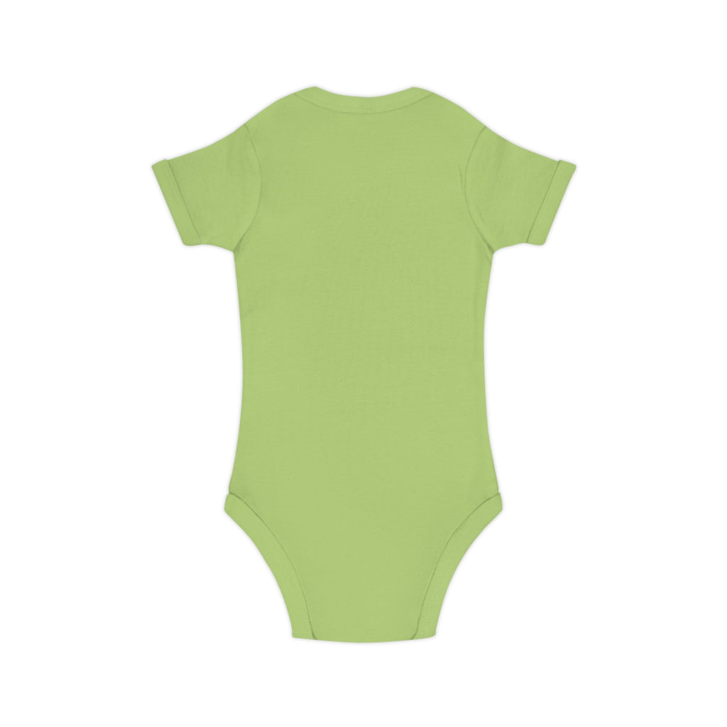 Body Neonato Verde con la piccola Meddy  – Tutina Infant in Cotone Pettinato Organico