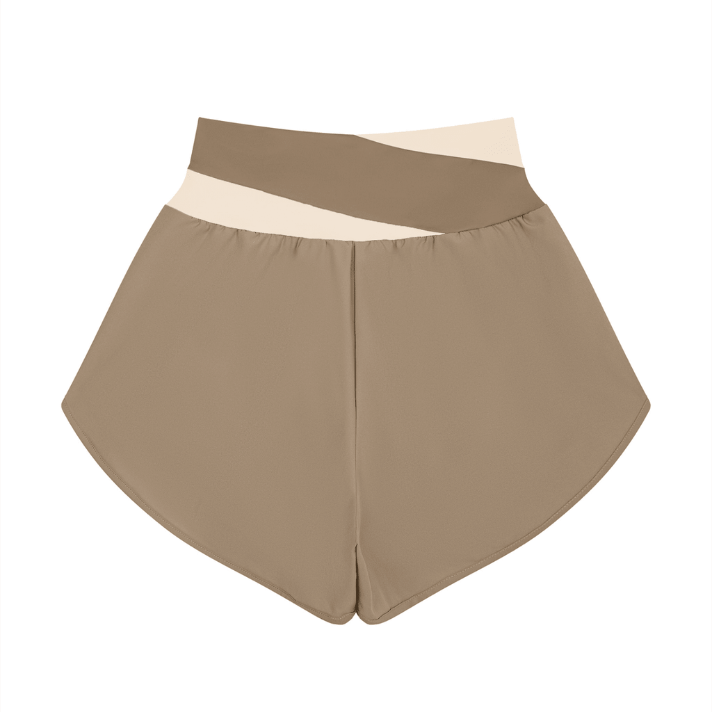 Pantaloncini Yoga Donna con Inserti – Vita Alta, Bicolore