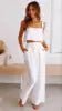 Completo Due Pezzi Donna in Cotone — Top Smanicato Collo Quadrato e Pantaloni a Gamba Larga