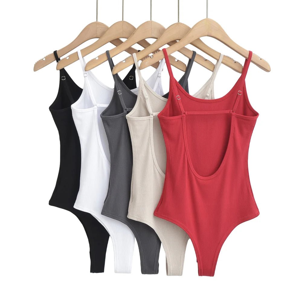 Bodysuit Schiena Scoperta Donna – Top Slim Fit Sexy Y2K Stile Club